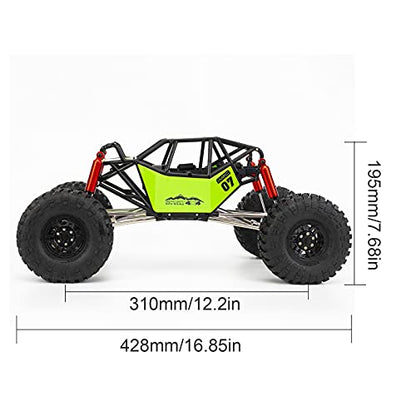 1/10 RC Car 310mm Wheelbase Rock Buggy Frame Chassis with Nylon Tube Roll Cage for 1/10 RC Crawler Car SCX10 90046 TRX4 (with Wheels, Red) - color: With Wheels, Red