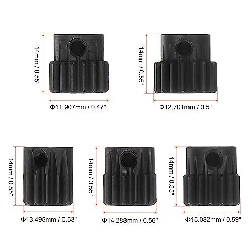 HARFINGTON 32P Hardened Pinion Motor Gear Set 5pcs 13T 14T 15T 16T 17T Fit 5mm RC Motor Shaft 0.8 Metric Pitch 32 Pitch Gears for RC Car, with Hex Key - style: 13T 14T 15T 16T 17T