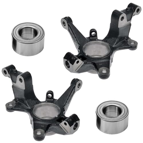 Detroit Axle - 4pc Front Knuckles Kit for 2007-2015 Mazda CX-7 CX-9, 2008 | 2009 2010 2011 2012 2013 2014, 2 Steering Knuckles 2 Wheel Bearings Replacement - size: 4UW471909/Kit