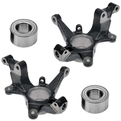 Detroit Axle - 4pc Front Knuckles Kit for 2007-2015 Mazda CX-7 CX-9, 2008 | 2009 2010 2011 2012 2013 2014, 2 Steering Knuckles 2 Wheel Bearings Replacement - size: 4UW471909/Kit