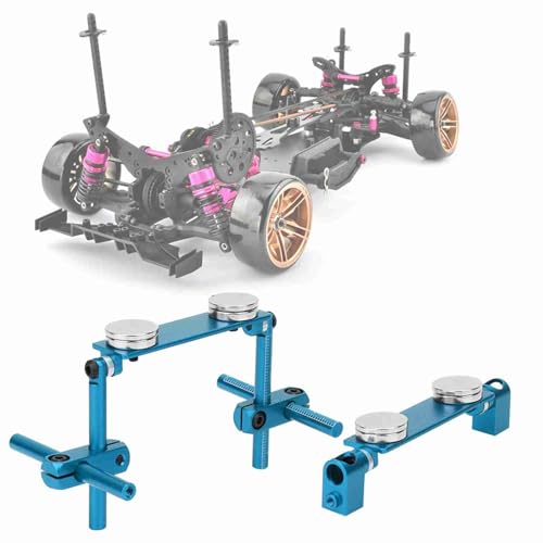 RC Car Body Post, Aluminum Magnetic Invisible Body Shell Mount Column Kit for HSP 1/10 SakuraS XI CS Tamiya416/417 T3/T4/94123 RC Racing Car (Blue) - color: Blue
