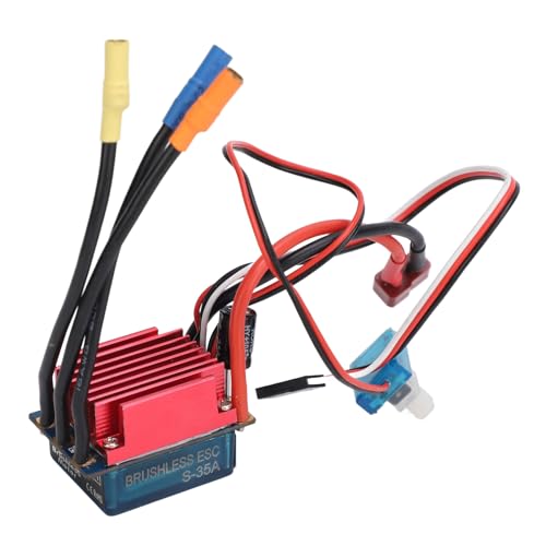 RC Brushless ESC 35A Sensorless Speed Controller, 2-3S LiPo Waterproof, for 1/16 1/18 RC Car Truck Boat
