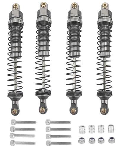 RC Crawler Shock Set, Metal Oil-Filled Dampers for Axial SCX10 90046 AXI231017 TRX-4 D90 Wraith 1/10 Scale Upgrade Shocks(gray, 110mm)