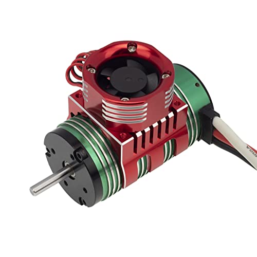 DKKY 42mm RC Cooling Fan Motor Heatsink 21000 RPM for Axial SCX10 Traxxas TRX4 Slash/Rustler/Stampede/Bandit Arrma Kraton Mojave Senton 1/8 1/10 RC Crawler Car 4274 4268 Motor, Red - color: Red
