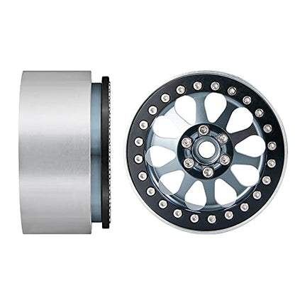 Benedict Harry 4Pcs Alloy 2.2" Beadlock Wheel Rims for 1:10 RC Rock Crawler Axial SCX10 RR10 Wraith 90048 90018 TRX4 12mm Hex (Titanium) - color: Titanium