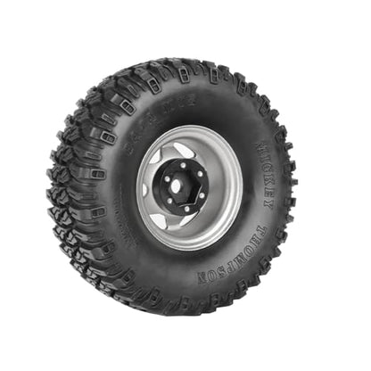 4PCS 1.55 Inch Aluminum Alloy Beadlock Wheel Rim Tyre and 95mm Rubber Tires Set for 1/10 RC Rock Crawler Car Upgrade Parts for Tamiya Axial AX90069 D90 TF2 CC01 LC70(6Spoke-Silver) - color: 6spoke-silver