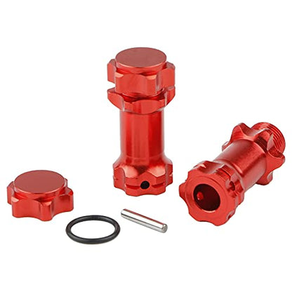 4pcs Aluminum 17mm Hex Adapter 30mm Extension Wheel Hub Drive Offset Width Extender with Anti-dust Cap Nuts for 1/8 RC On Road Car Off Road Truggy Truck Buggy Crawler, Red - color: Red