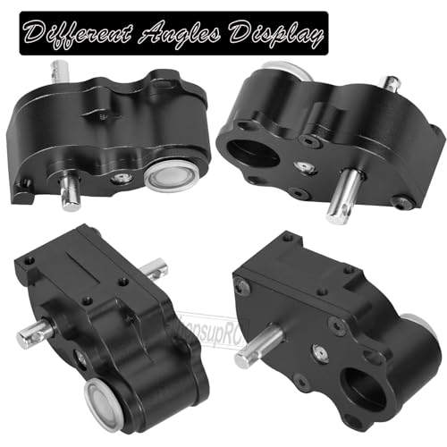 LCG Middle Transmission Gearbox Upgrades Part for 1/10 RC Crawler car Axia1 SCX10 SCX10 ii 90047 Wraith,Aluminum Center Transmission Gearbox Hops up,Black - color: Black(parts)