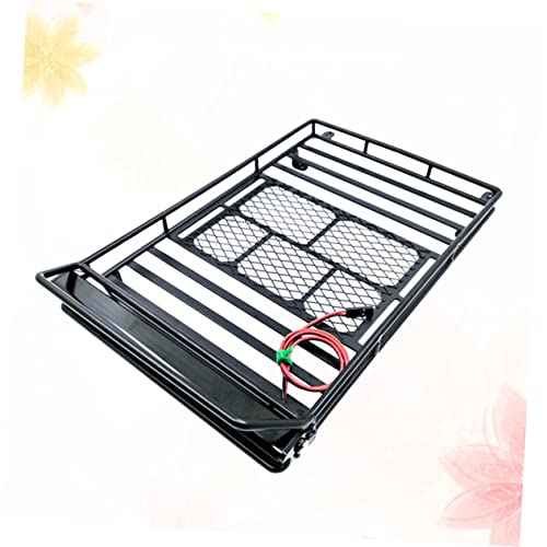 Mobestech Car Roof Luggage Holder Rack Led Light for Crawler Storage Shelf for Outdoor Adventures and Simulation Accessories