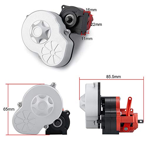 QUE-T Aluminum Dig Gearbox Complete Transmission Case for 1/10 Axial SCX10 | with Gear