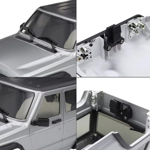 RC car Components Compatible with TRX4M for Bronco 1/18 RC Crawler Car Upgrade Parts Special Material Hardtop Shell with Bumper 6.10in Wheelbase(Silver) - color: Silver