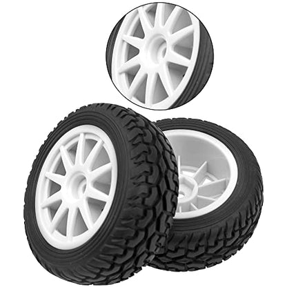 OD 75mm/2.95'' Rubber Tires & Plastic Wheel Rims 12mm Hex Compatible with Traxxas HSP Tamiya HPI Kyosho 1/10 On-Road Touring Racing Car,WLtoys 1/14 144001 RC Buggy (10-Spoke) - style: 10-Spoke