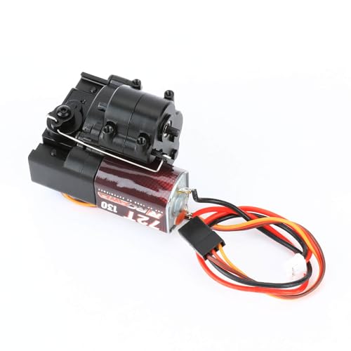 RCAWD SCX24 Motor Transmission 72T 130 Motor 2 Speed Transmission with Gearbox Mount High Torque Motor for Axial SCX24 Wrangler Bronco Gladiator Deadbolt Dodge Power Wagon C10 Upgrade Parts (Black)