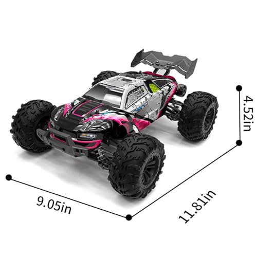 TOUCAN RC HOBBY 1/16 RC Off Road Car Q117 2.4G Remote Control Four Wheel Drive High Speed Vehicle 70km/h Brushless Motor ESC Lifting Wheel RTR for Adult - color: Red
