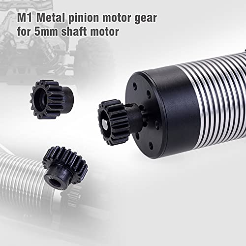 Metal Steel M1 Pinion Gear Sets 16T 17T 18T 19T 20T 5mm Shaft Motor Gears with Hex Key for 1/10 RC Brushless Brush Motor | Metal Steel,With Hex Key for Arrma HSP HPI AXIAL Tamiya Losi 1/10 RC Brushless Brush Motor - style: 16T 17T 18T 19T 20T