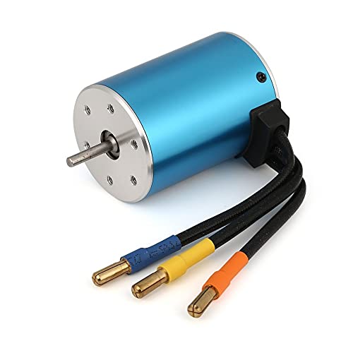 KingVal Replacement 3650 5200KV Brushless Motor Shaft 3.175mm with 80A Brushless ESC and Program Card Combo Compatible with 1/10 RC Car - size: 5200KV