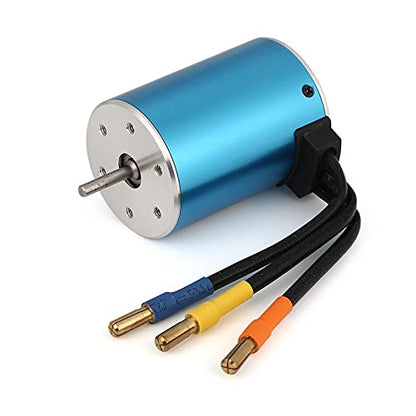 KingVal Replacement 3650 5900KV Brushless Motor Shaft 3.175mm with 80A Brushless ESC and Program Card Combo Compatible with 1/10 RC Car - size: 5900KV