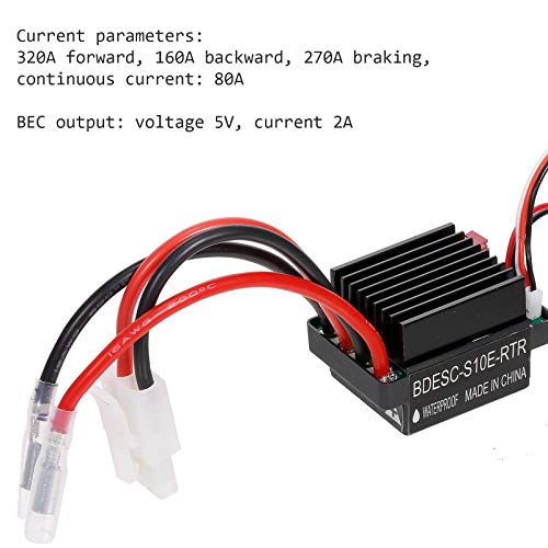 GoolRC 320A ESC Brushed Forward Reverse Electric Speed Controller with Brake Waterproof Support 2-3S Battery Replacement for HSP Redcat Traxxas Tamiya RC Car Boat