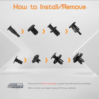 OTUAYAUTO 172PCS Nylon Fasteners Rivet Kit, Car Bumper Push Retainer Clips,and Replacement Parts of Fenders, Applicable to Honda, Acura, Toyota - size: Replacement for Honda (172 pieces)
