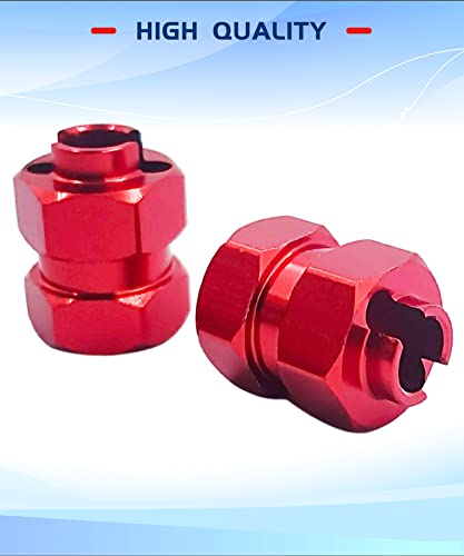 Aluminum 7mm Extended Hex Wheel Hubs for 1/24 SCX24 RC Crawler | Red 9.5mm Offset Extension 4Pcs Hex Drive Adapter CNC Machined High Strength Easy To Install - size: Red