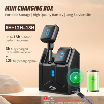 JOYO 5.8GHz Wireless Guitar System Transmitter and Receiver with Charging Case, 18H Battery life, 48kHz/24Bit, Low Latency, 4 Channels, Plug & Play for Electric Guitar & Bass (JW-06) - style: 5.8Ghz with Charging