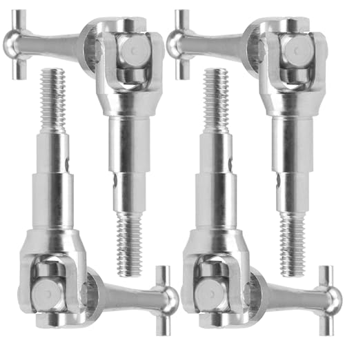 ShareGoo Steel CVD Drive Shaft Dogbone w/Hex Wheel Hubs Hex Adapter Compatible with MJX Hyper Go 16207 16208 16209 16210 H16BM H16GT H16DR H16 1/16 RC Car (Silver) - color: Silver