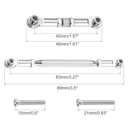 MECCANIXITY 2 Sets Adjustable Turnbuckles Camber Link Linkages Aluminum Alloy Upgrade Parts RC Car Steering Pull Rod Servo Linkages Tie Rod for MN 1:12 D90 RC Car Crawler,Silver - color: Silver