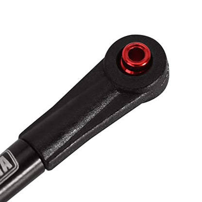 INJORA Steel Steering Link with Plastic Rod Ends for 1/24 SCX24（Black） - color: Black
