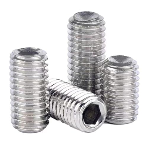 M4-0.7 x 16mm Hex Socket Set Grub Screws,Headless Cup Point,Flat Point Grub Bolt,Internal Hex Drive,304 Stainless Steel,Headless Concave End,Metric External Thread,for Towel Rack Door Knob 50 Pcs - size: M4-0.7 x 16mm(50 Pcs)