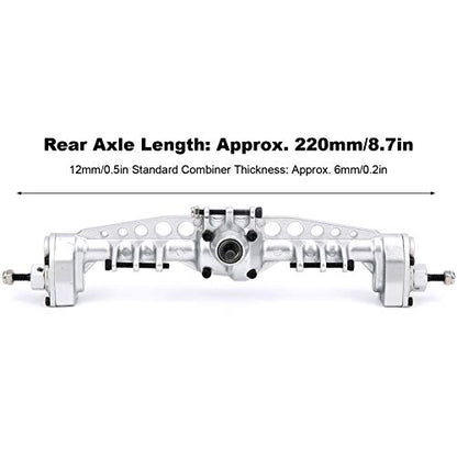 RC Car Metal Rear Portal Axle Assembly for 1/10 SCX10 III RC Crawler Accessories (Silver) - color: Silver