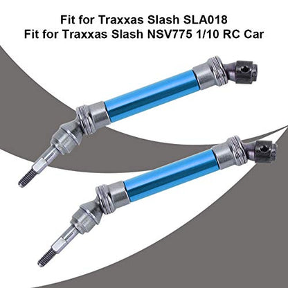 2Pcs RC Car Front Shaft Stainless Steel Rear Drive Shaft Universal Driveshaft Fit for Traxxas RC Truck Upgrades Parts (Blue) - color: Blue