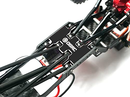 OGRC Aluminum Alloy Gearbox Mount Transmission Plate Gearbox Base Upgrade Parts for SCX24 C10 JLU Deadbolt Gladiator Bronco Axial 1/24 Crawler Car (Black) - color: Black