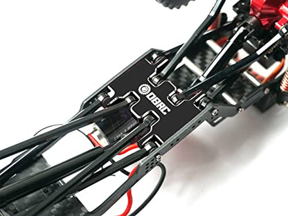 OGRC Aluminum Alloy Gearbox Mount Transmission Plate Gearbox Base Upgrade Parts for SCX24 C10 JLU Deadbolt Gladiator Bronco Axial 1/24 Crawler Car (Black) - color: Black