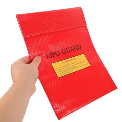Explosion Proof Lipo Battery Bag - Fire Retardant Lithium Battery Safety Pouch for Charging and Storage - Protective Lipo Storage Guard with Sticky Band - size: 29.70X23.30X0.25CM