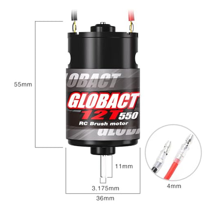 GLOBACT 550 12T Brushed Motor for 1/10 Slash Arrma Granite Senton Axial - size: 12T