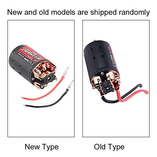 550 Brushed Motor High Power 5Slot RC Car Upgrade Part with Superior Heat Dissipation for 1/10 Scale RC Crawler Vehicle Black Red Metal Plastic Construction 215 Grams (10T) - size: 10T