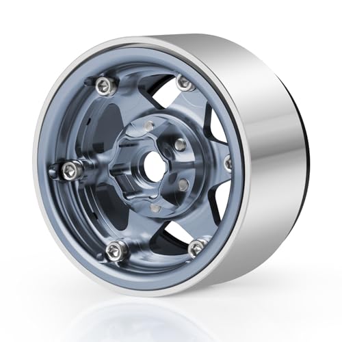 Aluminum Alloy RC 1.9 Beadlock Wheels Rims 30mm | For 1/10 RC Crawler Axial SCX10 90046 AXI03007 Gen8 TRX4, Upgrade, Titanium - color: Titanium