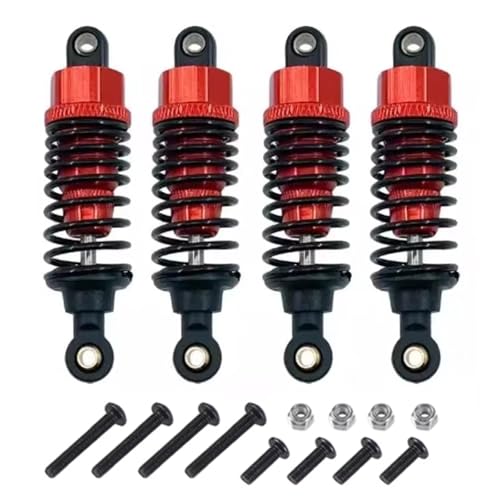 RC Repairs Components for Tamiya for Tt-01 1/10 4Pcs 58mm Aluminum Alloy Shock Absorbers Damper Set Rc Car Upgrade Parts Repair Spare Toy Models - color: Red
