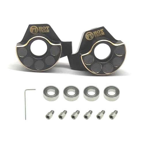 Hobby Tungsten Steel & Brass Steering Knuckle RC Axle Counterweights for Axial SCX30 1/30 RC Crawler Upgrade Accessories (Black Gold)