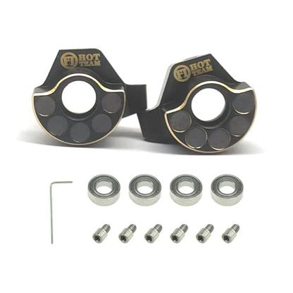 Hobby Tungsten Steel & Brass Steering Knuckle RC Axle Counterweights for Axial SCX30 1/30 RC Crawler Upgrade Accessories (Black Gold)