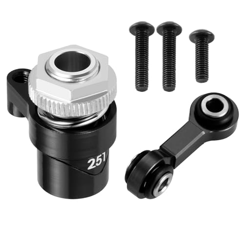 Servo Saver Arm 25T Steering Drag Link for Tra-xxas 1/16 Mini Maxx | 2S 1/10 4WD Ford GT 4-TEC 2.0 3.0 RC Car Upgrade Black 7075 Aluminum - color: Black