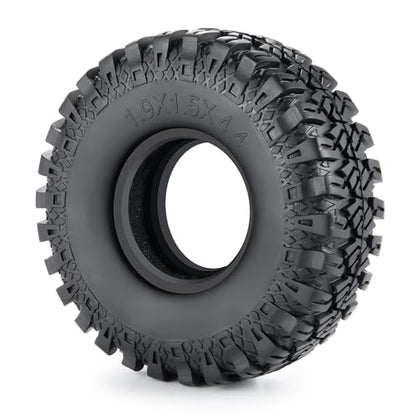 4PCS 1.9" Rubber Tire Wheel Tires 114mm | For 1/10 Axial SCX10 90046 TRX4 D90, RC Crawler Car, Upgrade Parts