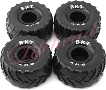 Lifehead 1/16 RC Monster Truck Snow Sand Tires for 1/12 1/14 1/16 RC Off Road Monster Truck TRAXXAS E-REVO SUMMIT Tamiya Losi HBX 16889 S1601/12mm Hex/OD 100mm - color: Black
