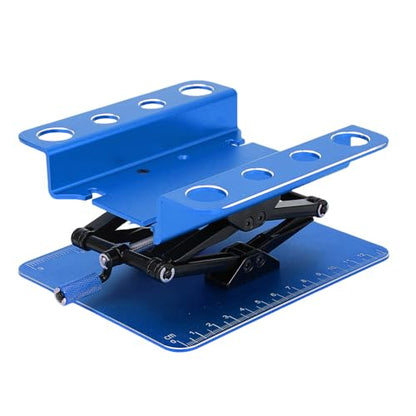 CHICIRIS RC Car Repair Work Stand, Manual Lift Workstation with Anti Slip Pad for 1/8 1/10 /12/16 RC Car, 2.36-5.51 inch Height Adjustment (Black Blue) - color: Black Blue