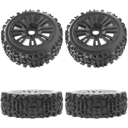 1/8 RC Buggy Tires 17mm Hex Wheels Rims & Rubber Tires Compatible with Arrma Typhon 6S 3S Talion 6S Team Losi HPI 1/8 RC Car 4PCS