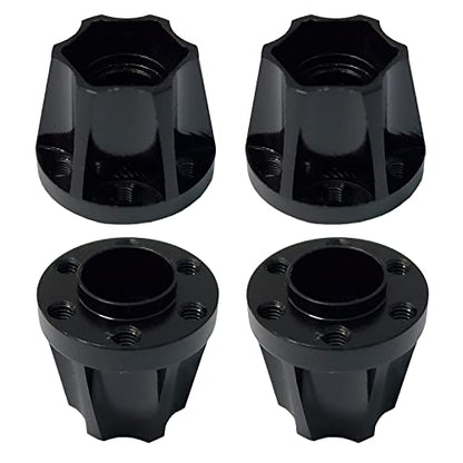 4Pcs RC Metal 12mm Hex Wheel Hub Adapters for 1/10 RC Crawler(18mm) | 1.9/2.2inch Beadlock Wheel Rim Adapter,18mm Extension Wheel Adapter,Alloy Metal,Black - size: 18mm