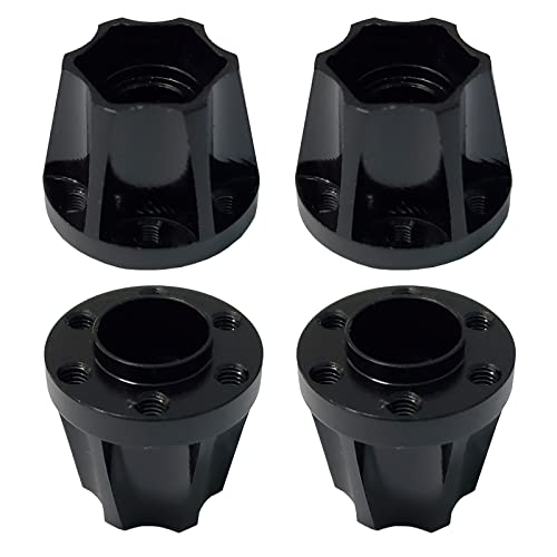 4Pcs RC Metal 12mm Hex Wheel Hub Adapters for 1/10 RC Crawler(18mm) | 1.9/2.2inch Beadlock Wheel Rim Adapter,18mm Extension Wheel Adapter,Alloy Metal,Black - size: 18mm