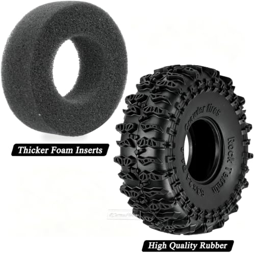 RC 1.0" Beadlock Wheels and Tires for RC Crawler 1/18 TRX4M,1/24 SCX24,Brass 1.0 Beadlock Wheels RC Rims w/ 1.0 Beadlocks Tires Soft Sticky Rubber Tires,4pcs,Style B - style: Style B(4pcs)