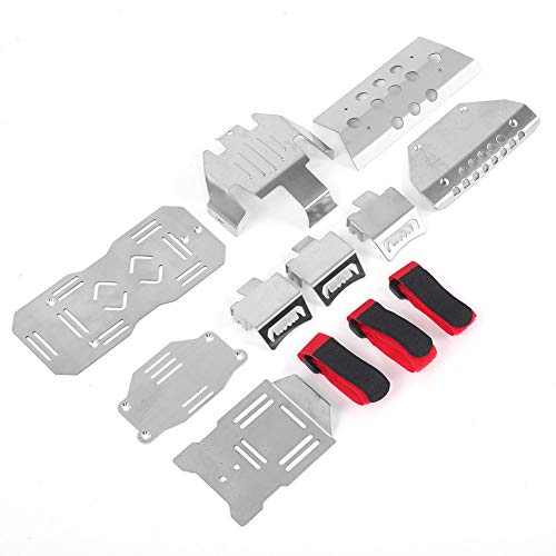 Stainless Steel RC Chassis Protector Plate Heavy Duty Underbody Guard Skid Plate for TRX6 G63 6X6 1 10 Scale Model Car Accessories Silver 8 Piece Set