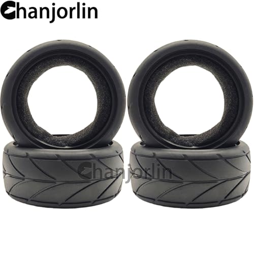 1/10 RC Rally Racing Touring Tires OD 65mm Soft Rubber On Road Tyres For 1:10 Street Car Tamiya TT01 TT02 XV01 TA06 A959 PTG2 HPI KYOSHO HSP PTG2 Traxxas RC Drift Wheels 4PCS